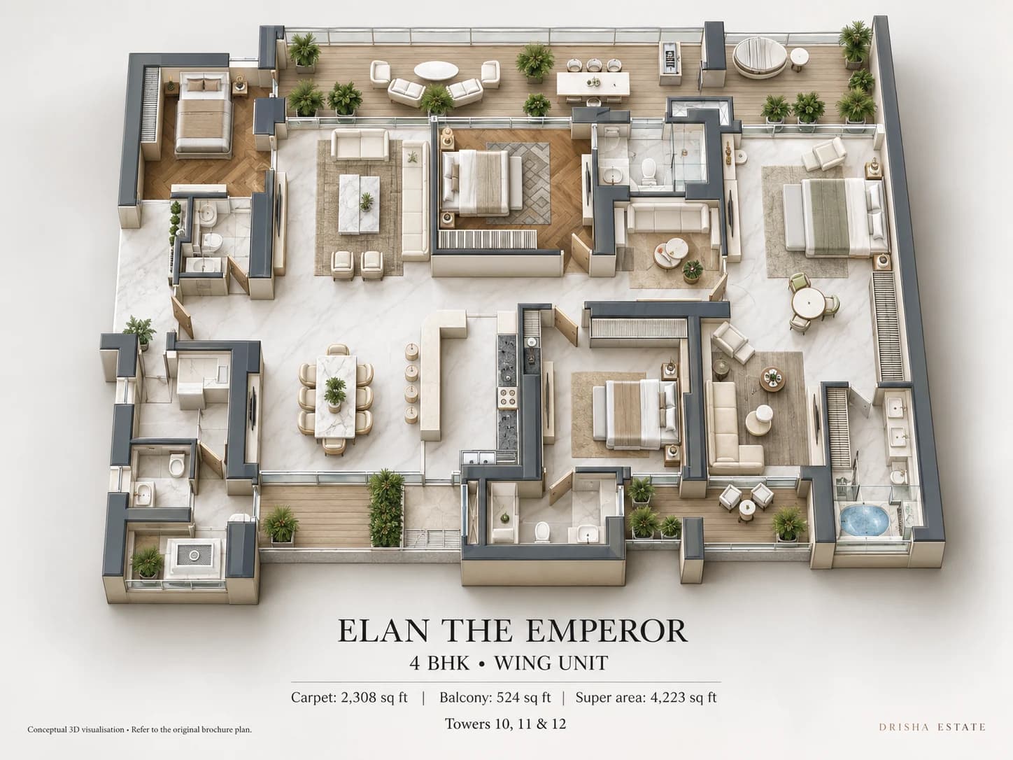 4 BHK Wing conceptual reference